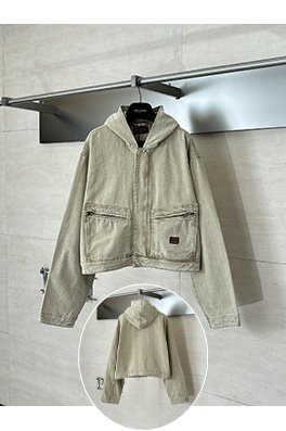 バレンシアガ Balenciaga ウォッシュのフード付きデニムジャケット