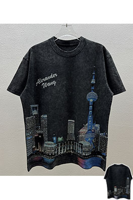アレキサンダーワン alexanderwang 上海スカイラインクリスタルラインストーン半袖Tシャツ