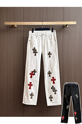 クロムハーツ 秋冬コレクション アップリケショーケース ウォッシュドデニムジーンズ