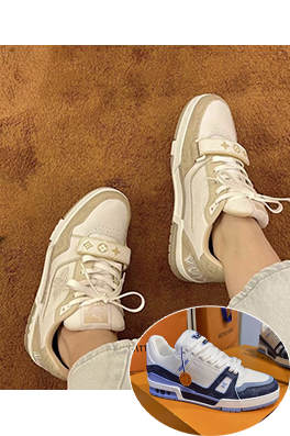 ルイヴィトン LV Trainer Sneaker レトロなバスケットボールシューズシルエットのスニーカー