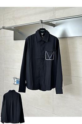 ボッテガヴェネタスーパーコピー クラシックなVネック刺繍襟コットンリネン長袖シャツ