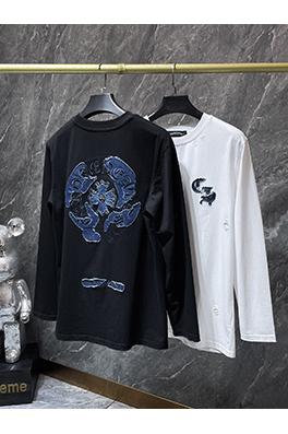 クロムハーツ 大きな馬蹄形のパッチが付いた、洗いざらしの長袖シャツ