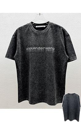 アレキサンダーワン Alexander Wang クラシックレターフェイクオーストリアダイヤモンド半袖Tシャツ
