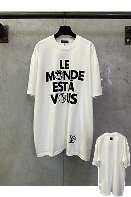 ルイヴィトン ミラーロゴ フロックプリント ヘビーウェイト 半袖Tシャツ