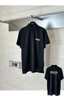 バレンシアガ Balenciaga Political Campaign ロゴボタン半袖ポロシャツ
