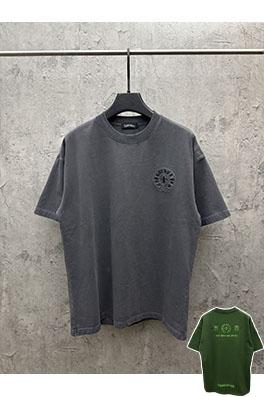 クロムハーツ 新モデルアメリカンスタイルのレーザーカットアップリケ刺繍のカップル半袖Tシャツ