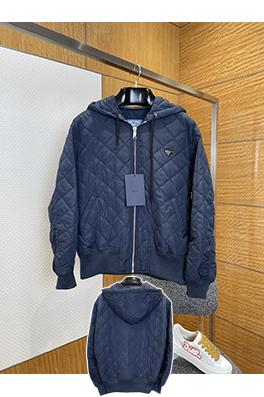 プラダ ダイヤモンド柄フード付きコットンジャケット