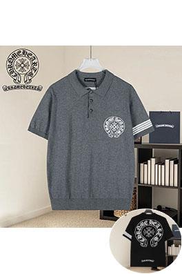 クロムハーツ ジャカードカラーニット半袖Tシャツ