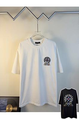 クロムハーツ 新作ダブルヤーンピュアコットン半袖Tシャツ