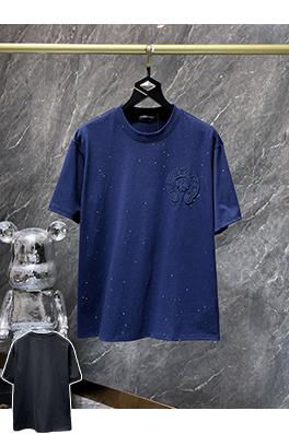 クロムハーツ クラシックな馬蹄刺繍の金箔スター半袖Tシャツ