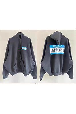 ヴェトモン VETEMENTS 新作 ウォッシュダメージフード付き ジップアップスウェットシャツ