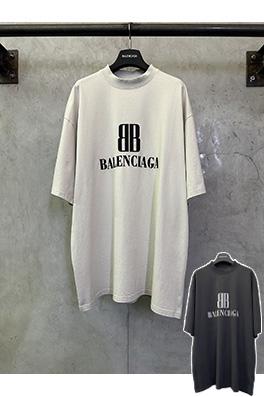 バレンシアガ Balenciaga 新しいダブルBロゴプリント半袖Tシャツ