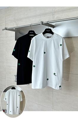 ディオール 四つ葉のクローバー刺繍半袖Tシャツ