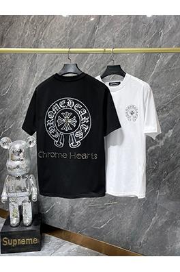 クロムハーツ 馬蹄形のサンスクリット文字ホットフィックスラインストーン手縫いの半袖Tシャツ