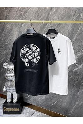 クロムハーツ サンスクリットのハンドメイドクロスボタンフォームコーティング半袖Tシャツ