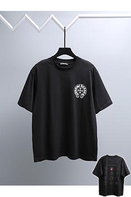 クロムハーツ フロントとバックパネルにフロックバックプリントの半袖Tシャツ