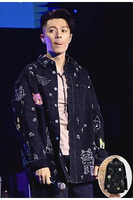 ロエベ 猫の刺繍りデニムシャツジャケット