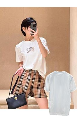 バーバリー BURBERRY チェック柄の軍馬アップリケクルーネック半袖Tシャツ