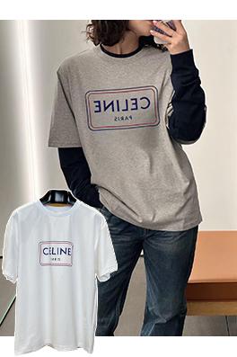 セリーヌ CELINE プリントクルーネック半袖Tシャツ