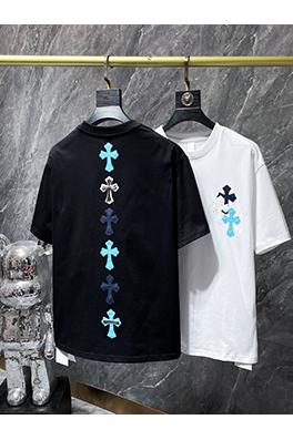 クロムハーツコピー カラフルなパッチワーククロスプリント半袖Tシャツ