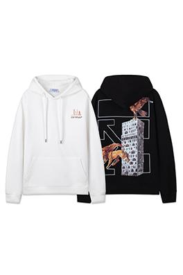 オフホワイト off white 460g ルーズフィット フード付きスウェットシャツ
