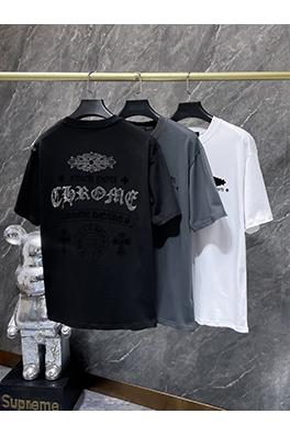 クロムハーツコピー ラインストーン馬蹄サンスクリット文字クロス半袖Tシャツ