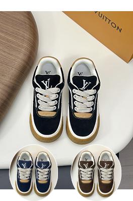 ルイヴィトン LV Tilted Monogram Damier チェック柄の花柄スニーカー