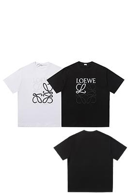 ロエベ LOEWE ツートンのクラシックロゴ刺繍半袖Tシャツ