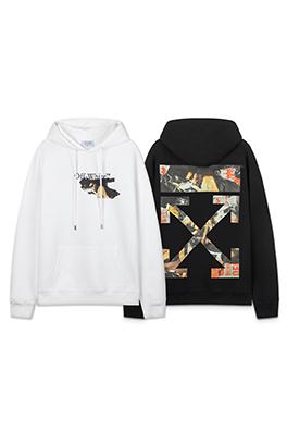 オフホワイト off white 新しいポートレートアロー460gルーズフィットフード付きスウェットシャツ
