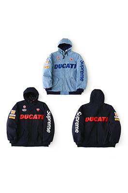 シュプリーム SUPREME WEEK16 HOODED RACING JACKET コラボレーション ダブルポケット ジッパー フード付きレーシング モーターサイクルジャケット