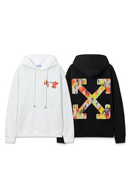 オフホワイト off white カラフルな矢印のゆったりフード付きスウェットシャツ