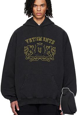 ヴェトモン VETEMENTS レターロゴウォッシュフード付きスウェットシャツ