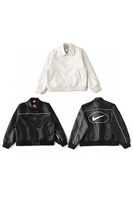 シュプリーム X ナイキ  WEEK4 Leather Varsity Jacket 背中にロゴがったレザーのバーシティジャケット