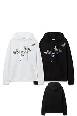 オフホワイトスーパーコピー off white バタフライルーズフード付きスウェットシャツ