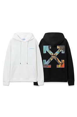 オフホワイト off white 新しいカラフルな矢印のゆったりとしたフード付きスウェットシャツ