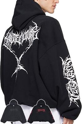 ヴェトモン ナノエラスティックプリントのダブルレイヤーフード付きスウェットシャツ