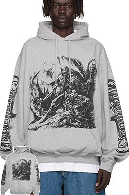 ヴェトモン フロントとバックスリーブ付きのナノウォーターマークフード付きスウェットシャツ