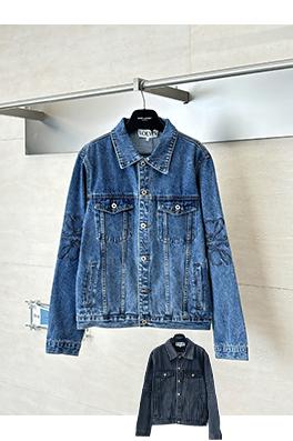 ロエベスーパーコピー 刺繍入りウォッシュダメージデニムジャケット