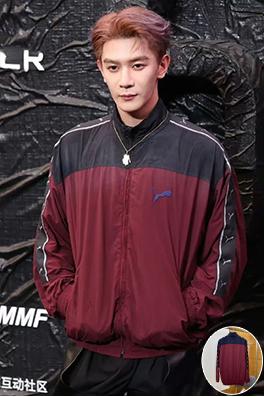 バレンシアガ 刺繍入りカラーブロックスポーティジャケット