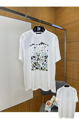 ルイヴィトン スノーマウンテンプリントクルーネック半袖Tシャツ