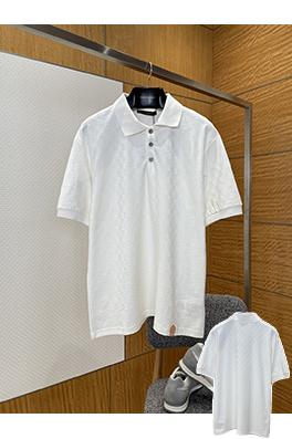 ルイヴィトン チェック柄ジャカード半袖ポロシャツ