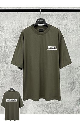 バレンシアガ BALENCIAGA マスキングテープダイレクトプリント ウォッシャブル ダメージ半袖Tシャツ