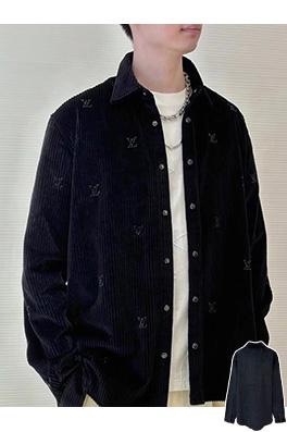 ルイヴィトン コーデュロイラインストーンロングスリーブシャツ