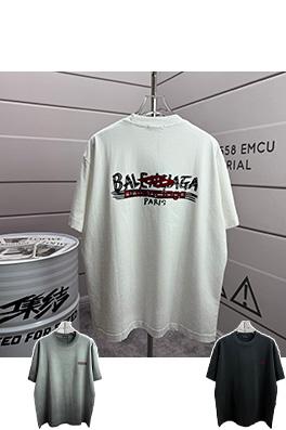 バレンシアガ Balenciaga フロックシリコンプリントウォッシュダメージクルーネック半袖Tシャツ