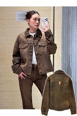 ルイヴィトンスーパーコピー ポケット文字刺繍トラッカーデニムジャケット