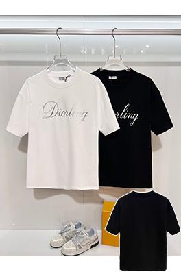 ディオール 裏面に3Mロゴの熱転プリントクラシックなエンボスのクルーネック半袖Tシャツ