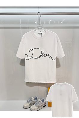 ディオールコピー クラシックCDシグネチャー刺繍ロゴクルーネック半袖Tシャツ