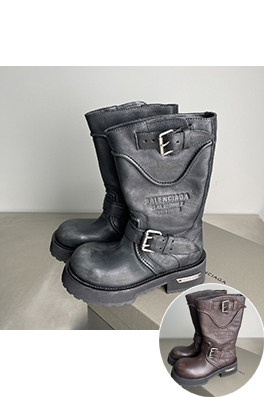 バレンシアガ Balenciaga Venom カーフスキンラウンドトゥバックルアンクルブーツ