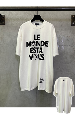 ルイヴィトン ミラーロゴ フロックプリント ヘビーウェイト 半袖Tシャツ