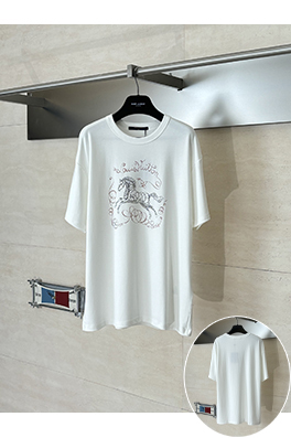 ルイヴィトンコピー 馬のスケッチプリント半袖Tシャツ